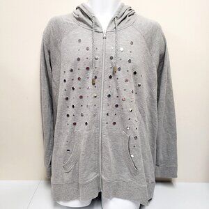 Activology Womens Gray Hoodie Jacket Size 2X